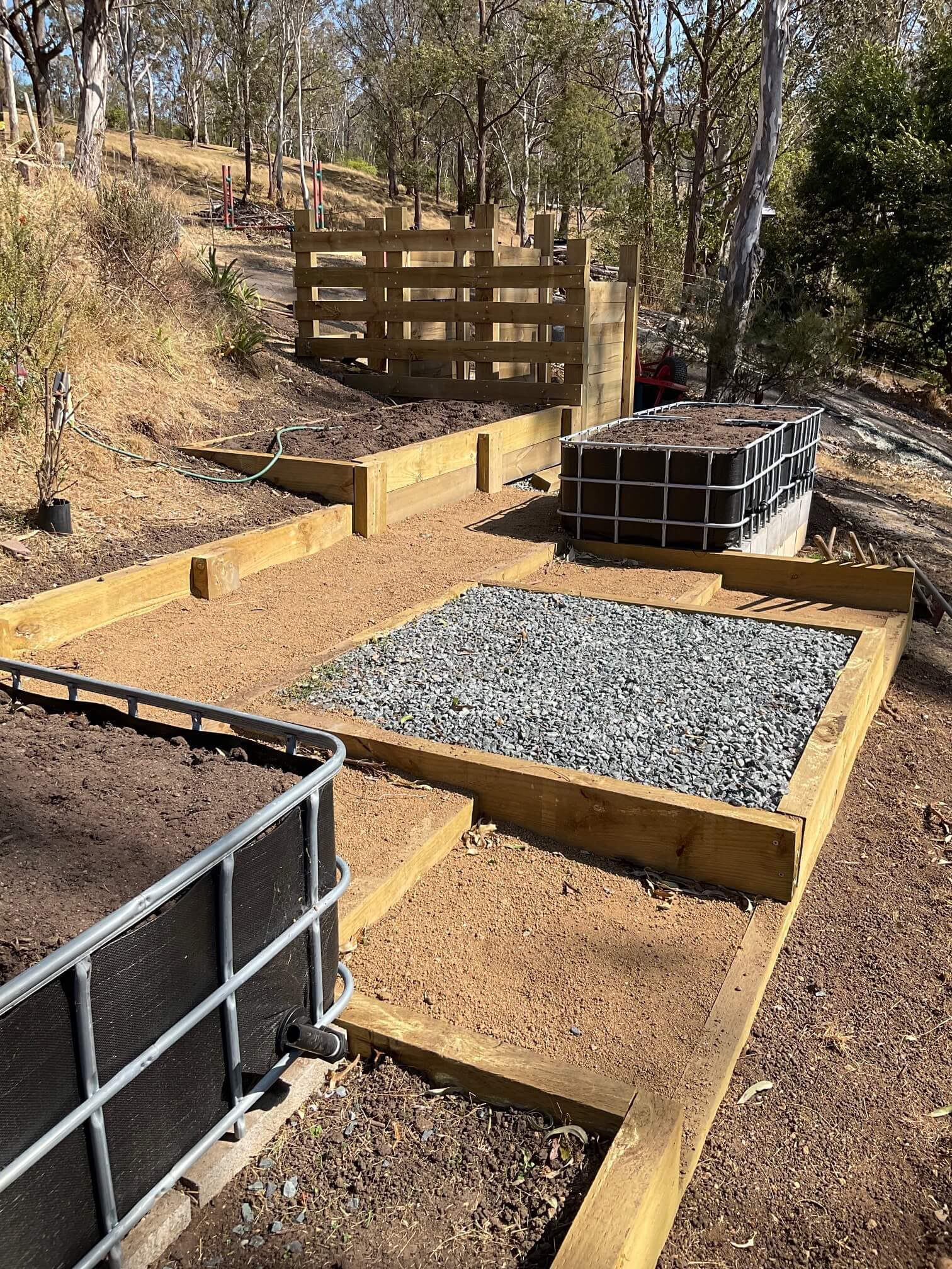 IBC Wicking beds go well with hard landscaping
